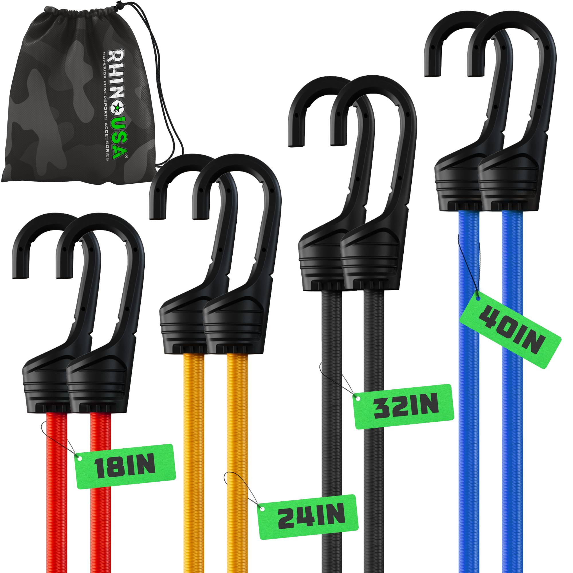 Bungee Cords with Hooks (8-Piece)