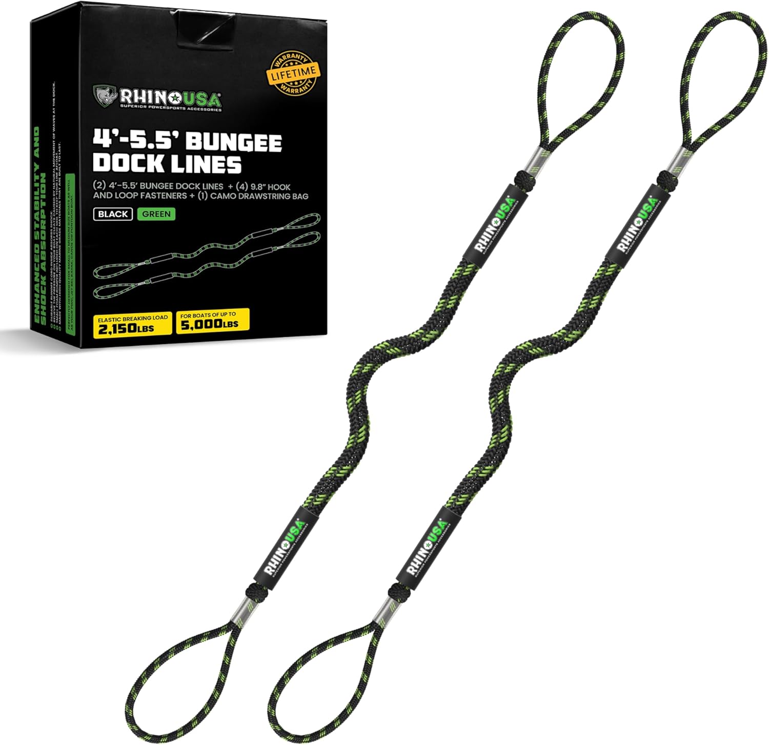 Rhino USA Heavy-Duty Bungee Dock Lines - $19.90 at Rhino USA