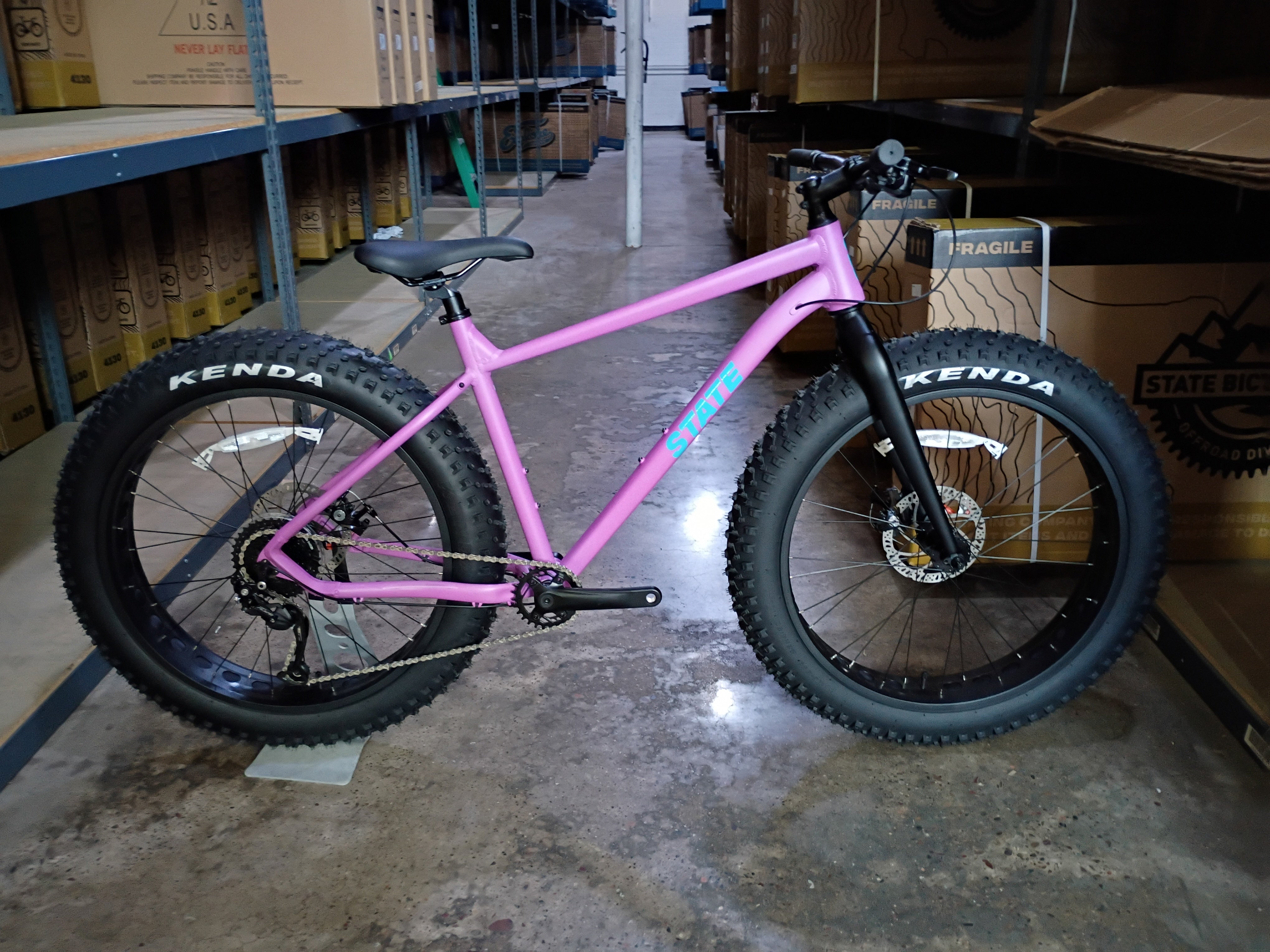 State Bicycle Co. #1695 – 6061 Trail+ Fat Bike V1 | Wildberry / 9-Speed / 26" Fat Tires (Size Large, Brand New / Open Box) - $795.00 at State Bicycle CO.