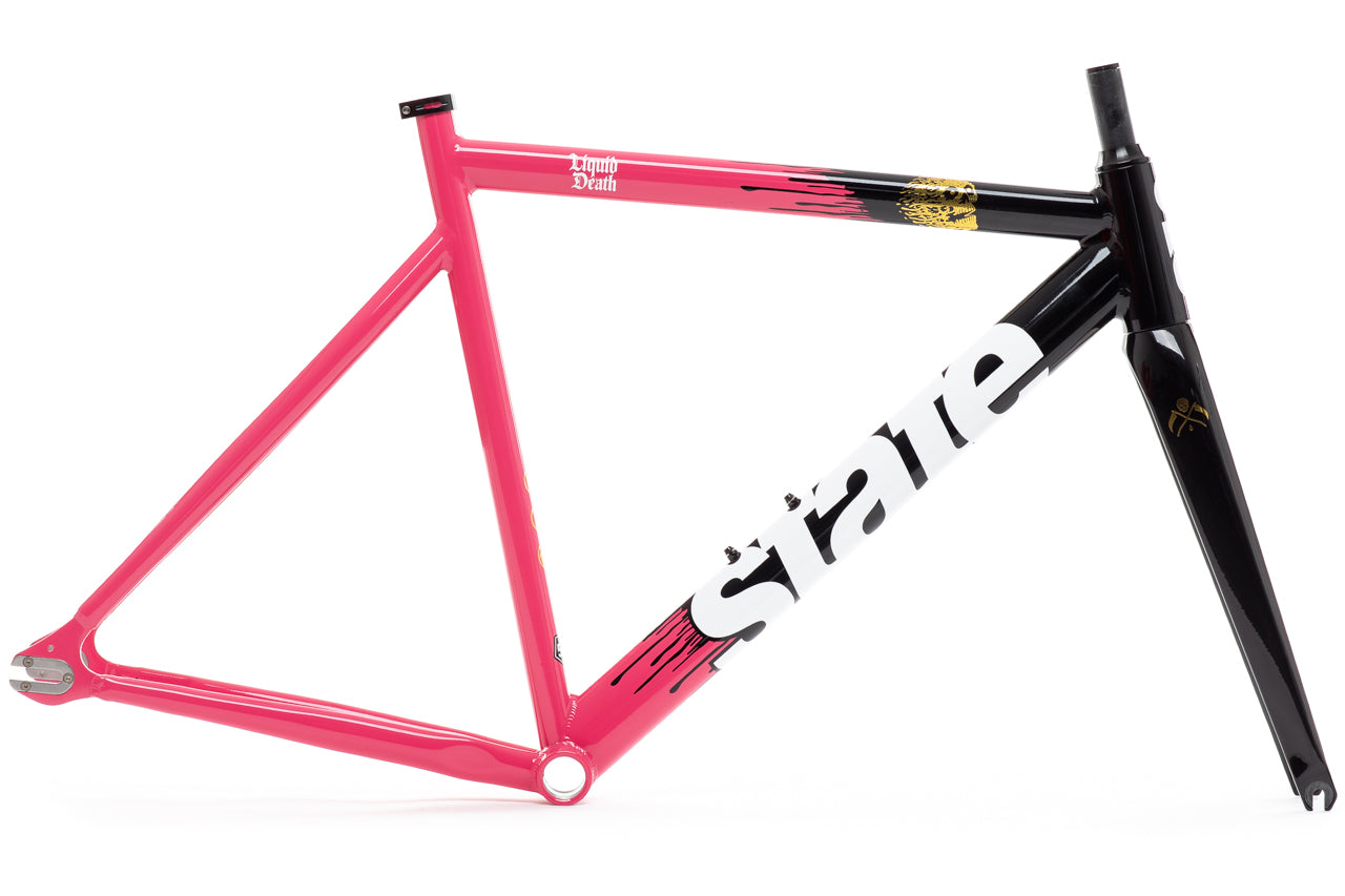 State Bicycle Co. State Bicycle Co. x Liquid Death - 6061 Black Label v3 Frame Set - Scary Strawberry - $549.99 at State Bicycle CO.