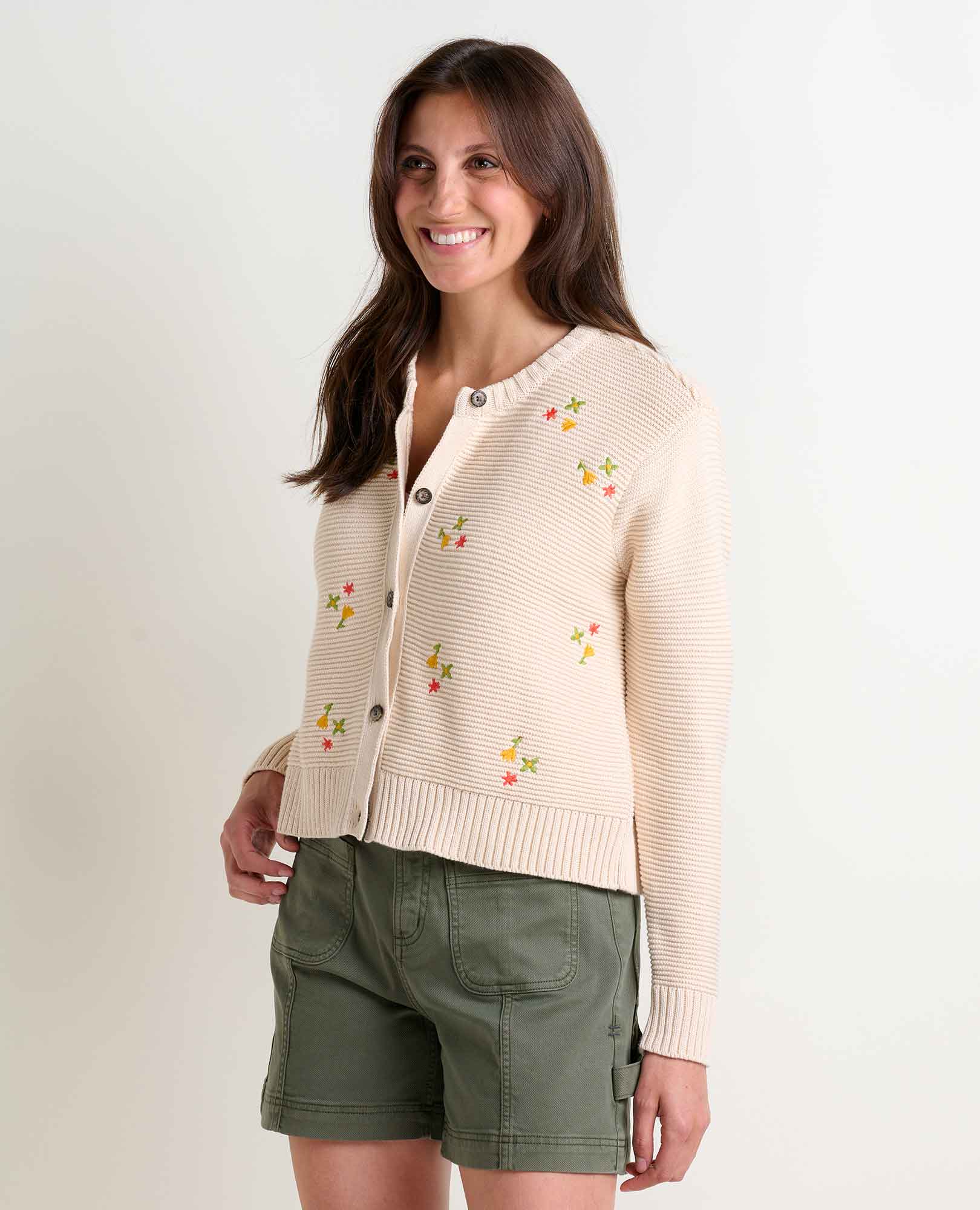 Bianca Crew Cardigan Embroidered