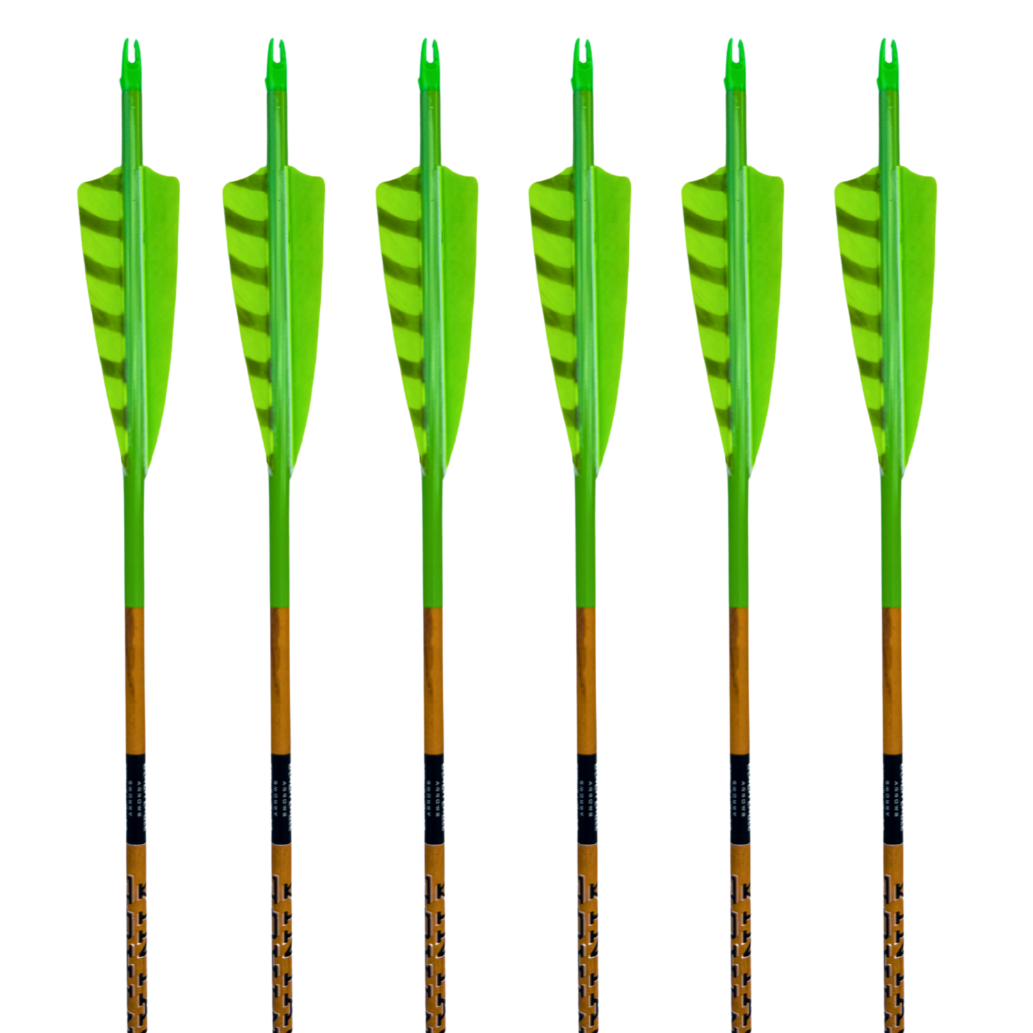 Kustom King Traditional Archery Black Eagle Vintage Carbon Arrows -  Flo Green - $92.99 at Vantage Point Archery