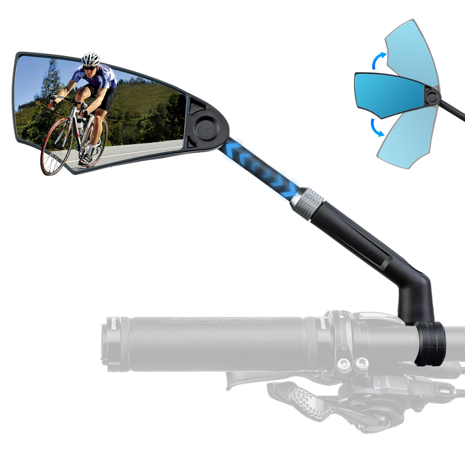 ROCKBROS-US ROCKBROS 360° Adjustable Handlebar Bike Mirror with Anti-Glare Glass - $27.99 at Vtuviaebike