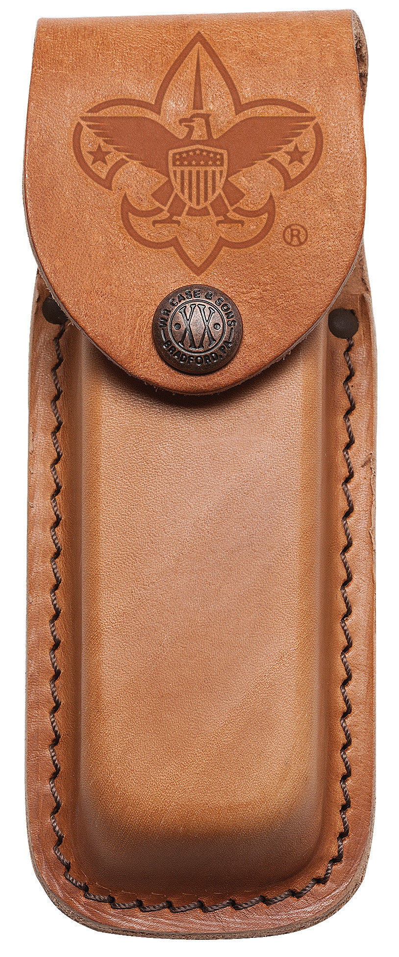 Case Scouting America™  Medium Brown Leather Sheath - $17.99 at WR Case and Sons Cutlery Company
