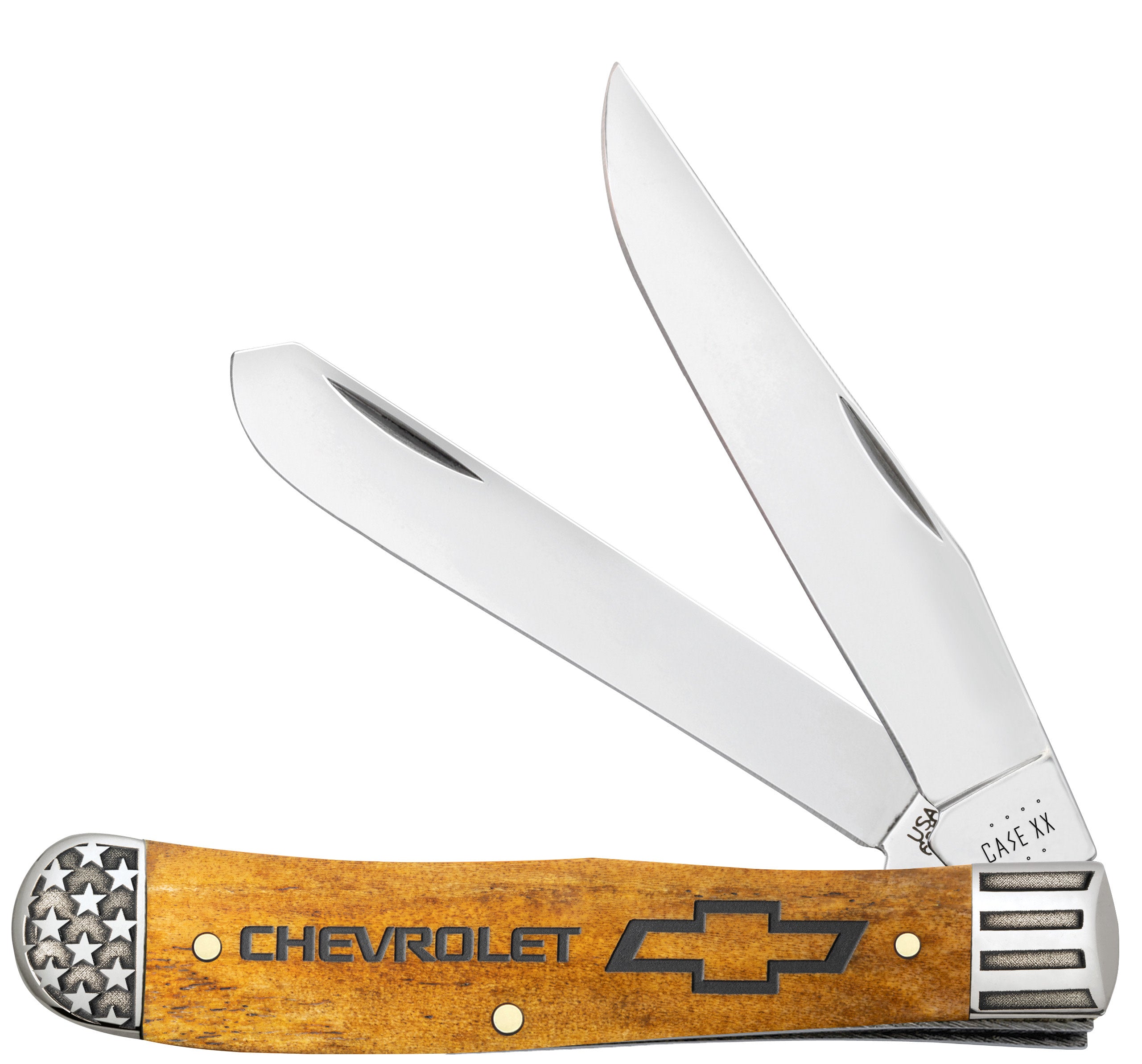Case Chevrolet® Embellished Smooth Antique Bone Trapper - $142.99 at WR Case and Sons Cutlery Company