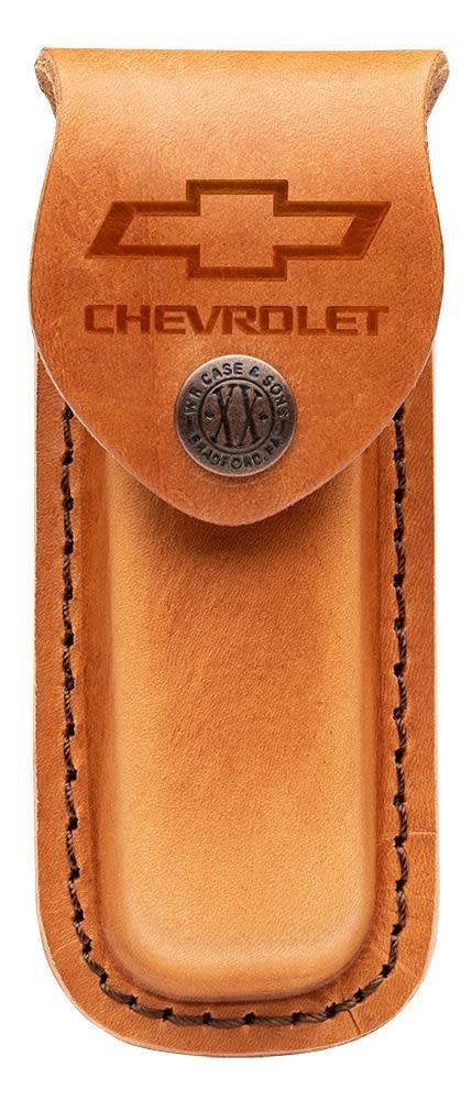 Case Chevrolet® Medium Brown Leather Sheath - $17.99 at WR Case and Sons Cutlery Company