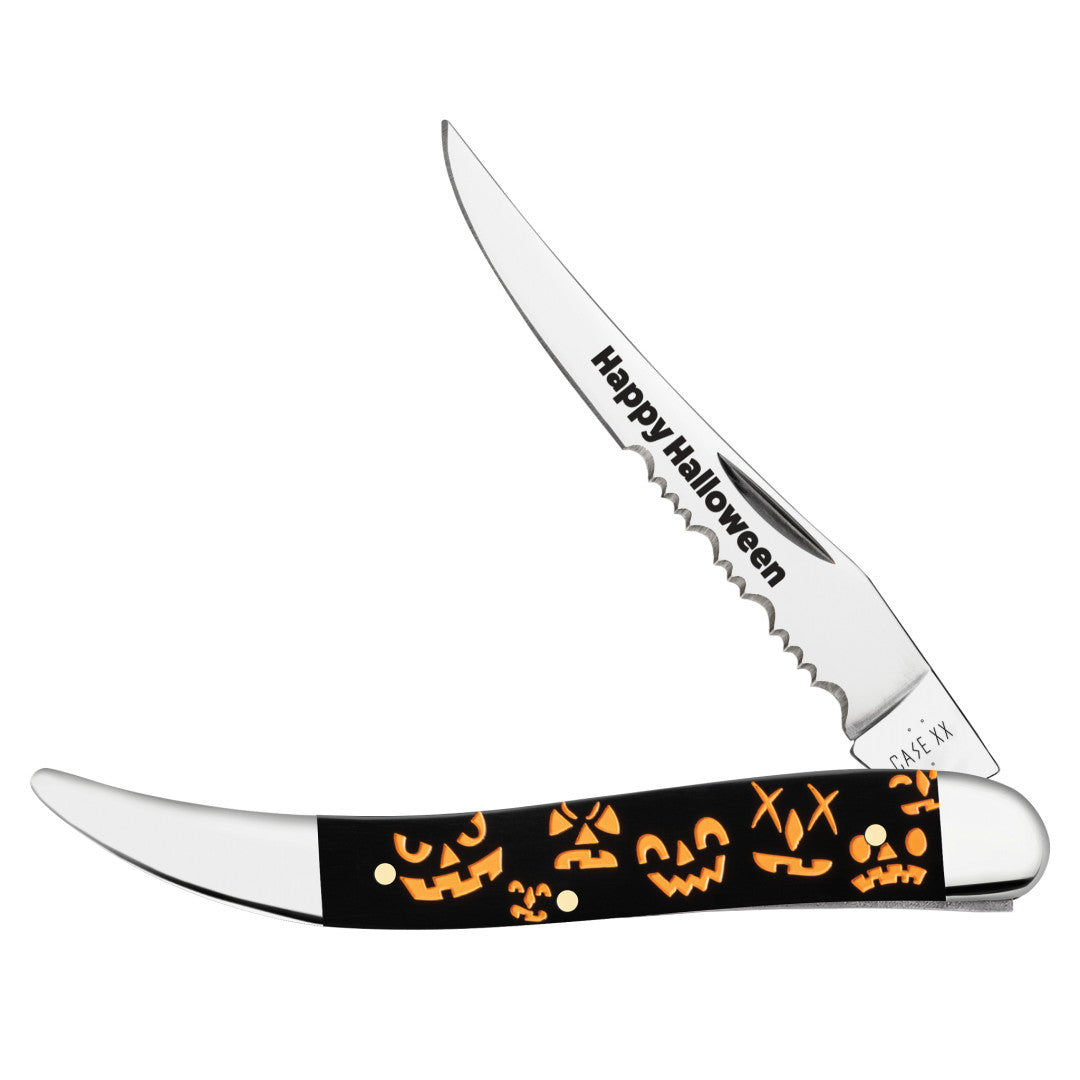 Case Halloween Jack-o-Lantern Smooth Black Synthetic Medium Texas Toothpick - $129.99 at WR Case and Sons Cutlery Company