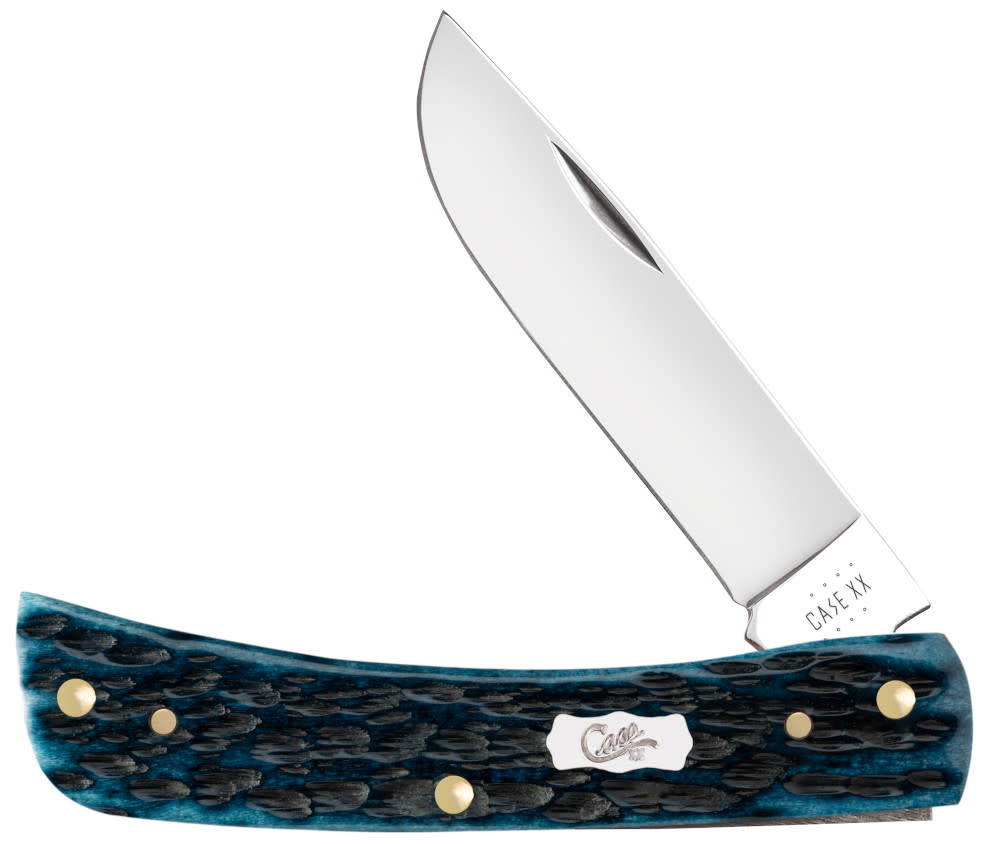 Case Pocket Worn® Peach Seed Jig Mediterranean Blue Bone Sod Buster® Jr - $85.99 at WR Case and Sons Cutlery Company