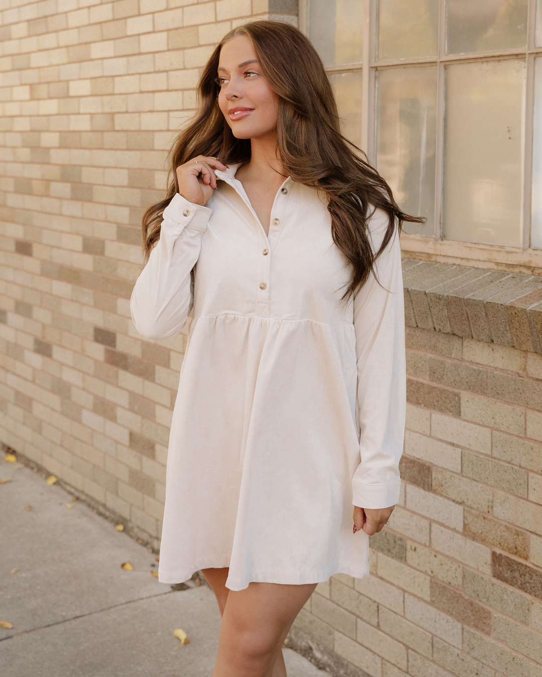 Indie & Co. Abigail Corduroy Mini Dress | Collared Button Dress - $62.00 at West Path 