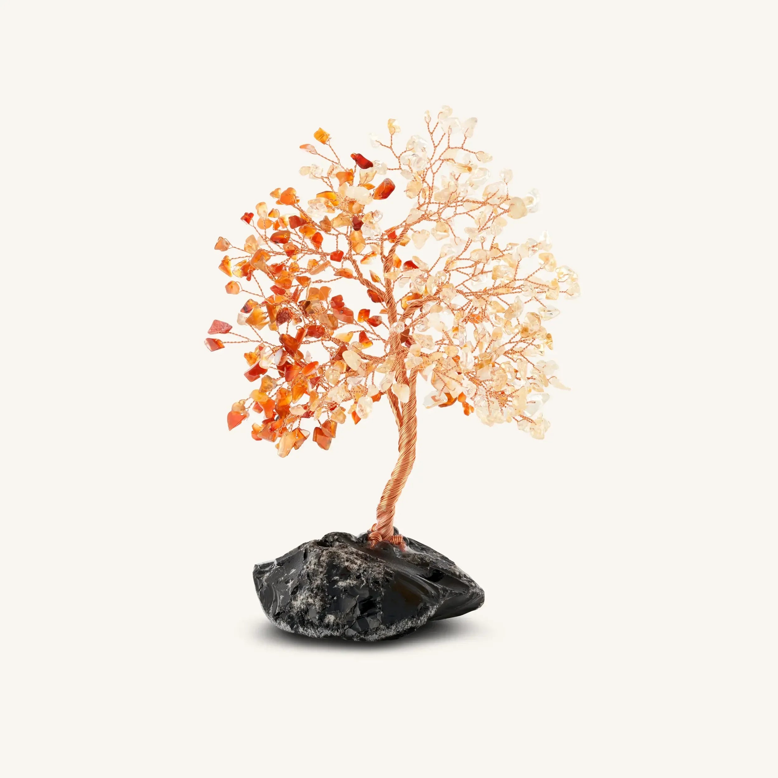Karma and Luck Cheerful Ambience Carnelian & Citrine Feng Shui Tree on Black Onyx - $139.00 at West Path 