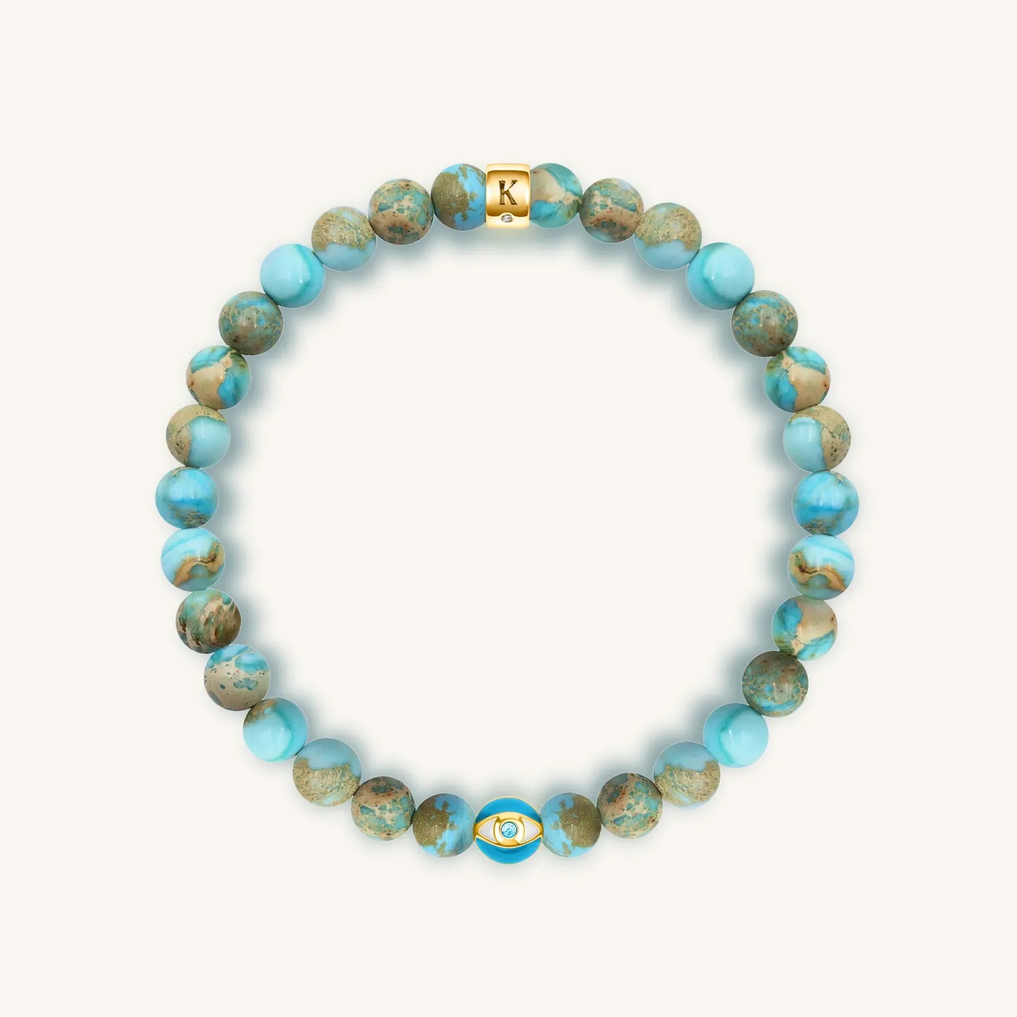 Karma and Luck Divine Healing Turquoise December Birthstone Evil Eye Bracelet - $109.00 at West Path 
