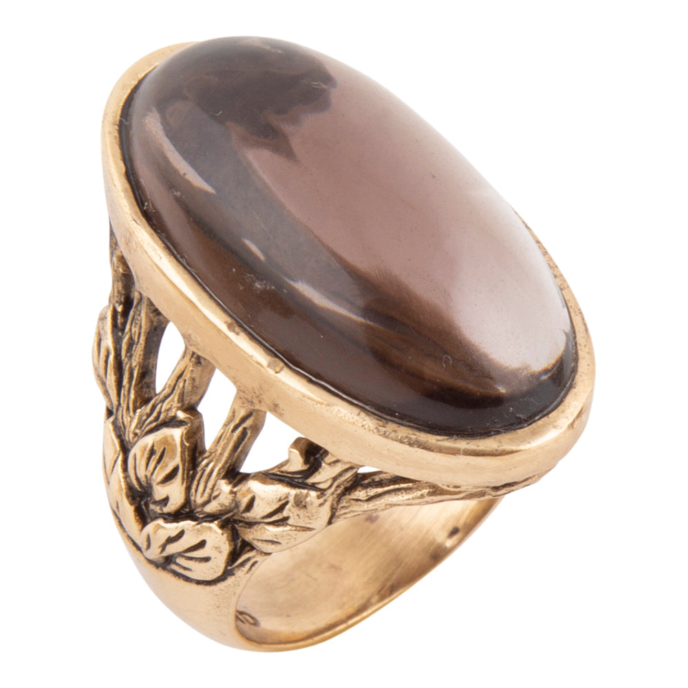 Barse Jewelry Enchanted Faceted Black Smoky Quartz Golden Ring - $74.00 at West Path 