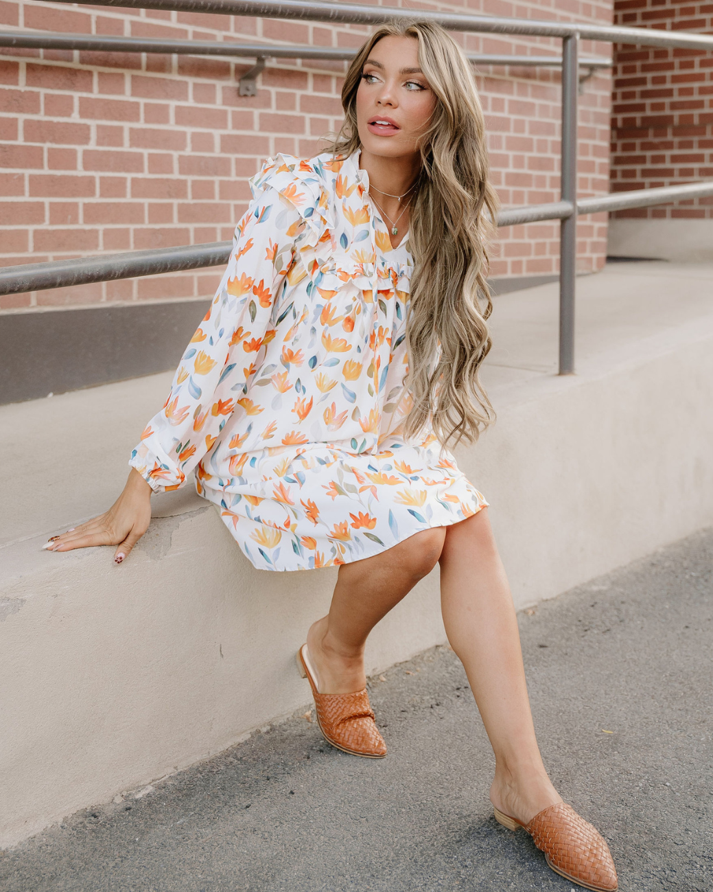 Indie & Co. Gia Frilled Detail Long Sleeve Mini Dress - $76.00 at West Path 