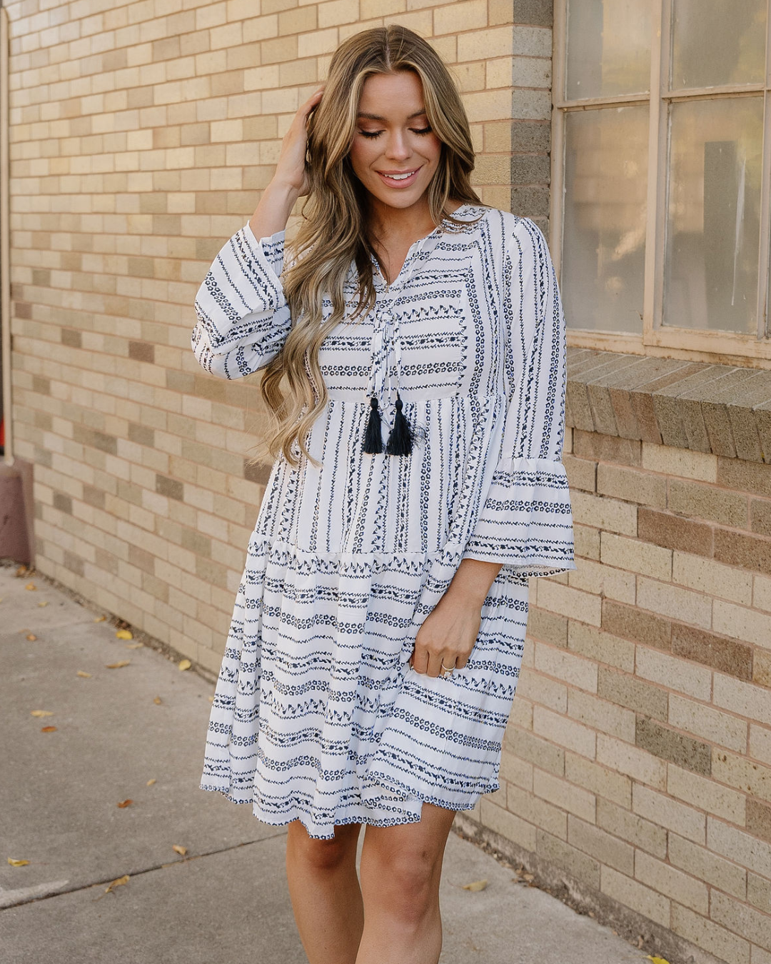 Indie & Co. Kienna Bell Sleeve High Waist Mini Dress - $58.00 at West Path 