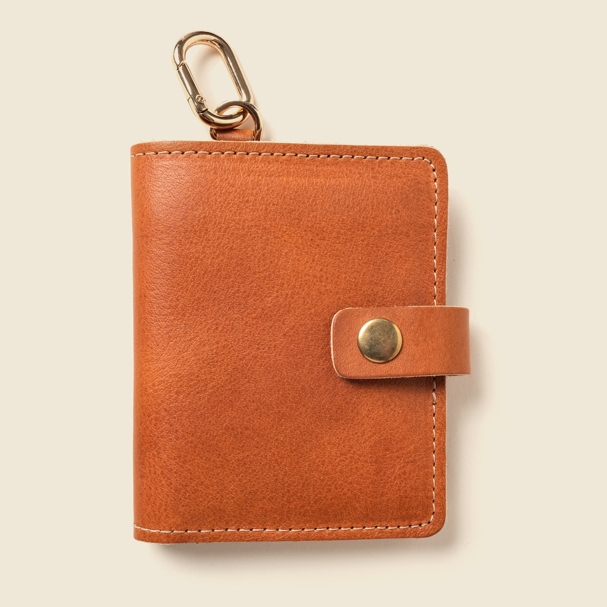 CASUPO Leather Bifold Wallet with Snap & Key Ring - Natural - $69.00 at West Path 