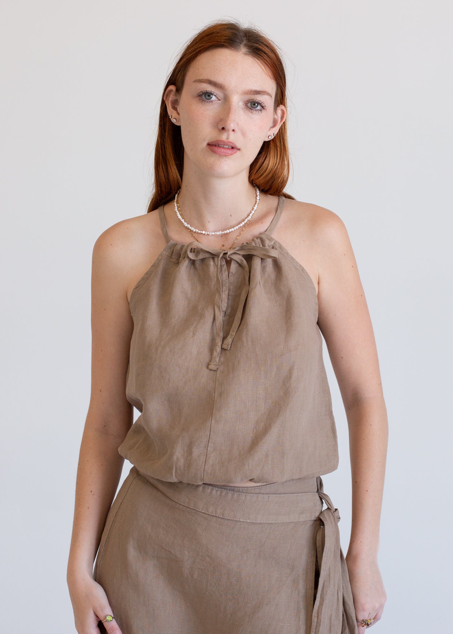 glee + co Linen Halter Tank - $72.00 at West Path 