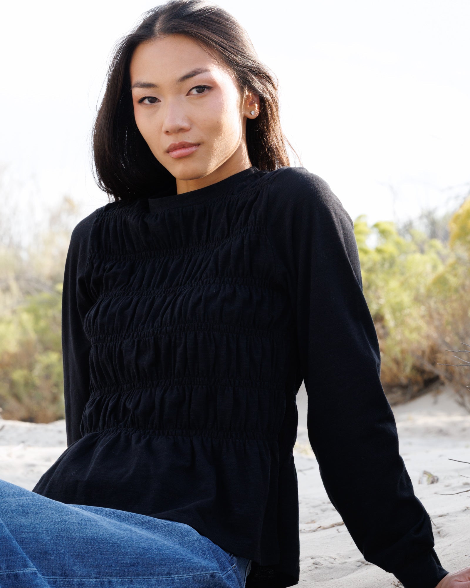 Downeast Long Sleeve Smocked Tee - $35.00 at West Path 