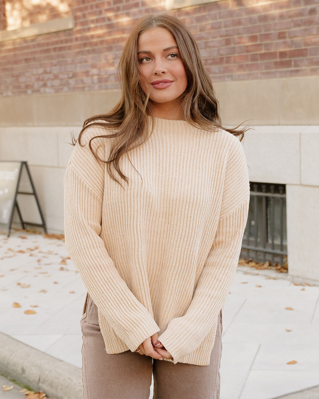 Indie & Co. Lou Drop Shoulder Side Slits Loose Sweater - $32.99 at West Path 