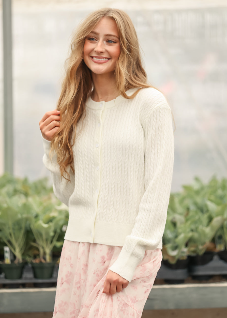 Inherit Co. Mason White Button Up Cardigan - $58.00 at West Path 