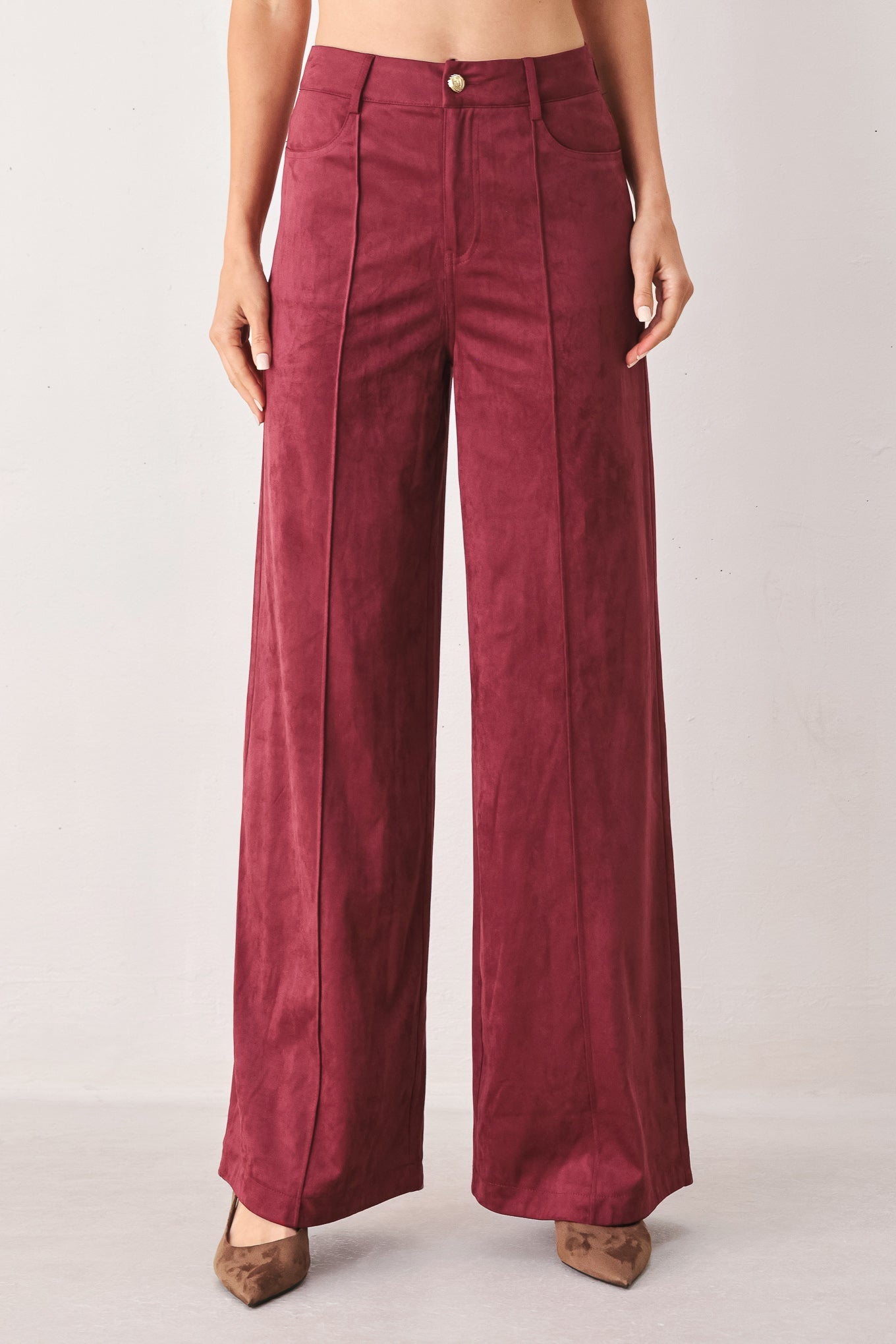 Flying Tomato MIDNIGHT MESA STYLE FAUX SUEDE PANTS - $70.00 at West Path 