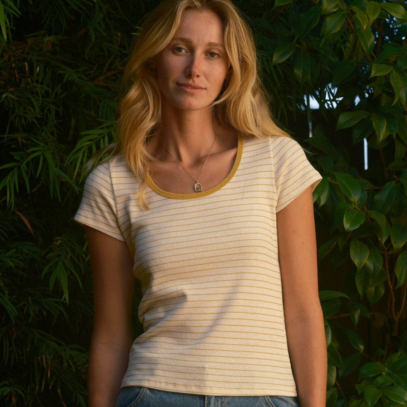 Mollusk Mollusk Scoop Ribsy Tee - Women's Hemp Rib Scoop Neck Baby Tee - $48.00 at West Path 