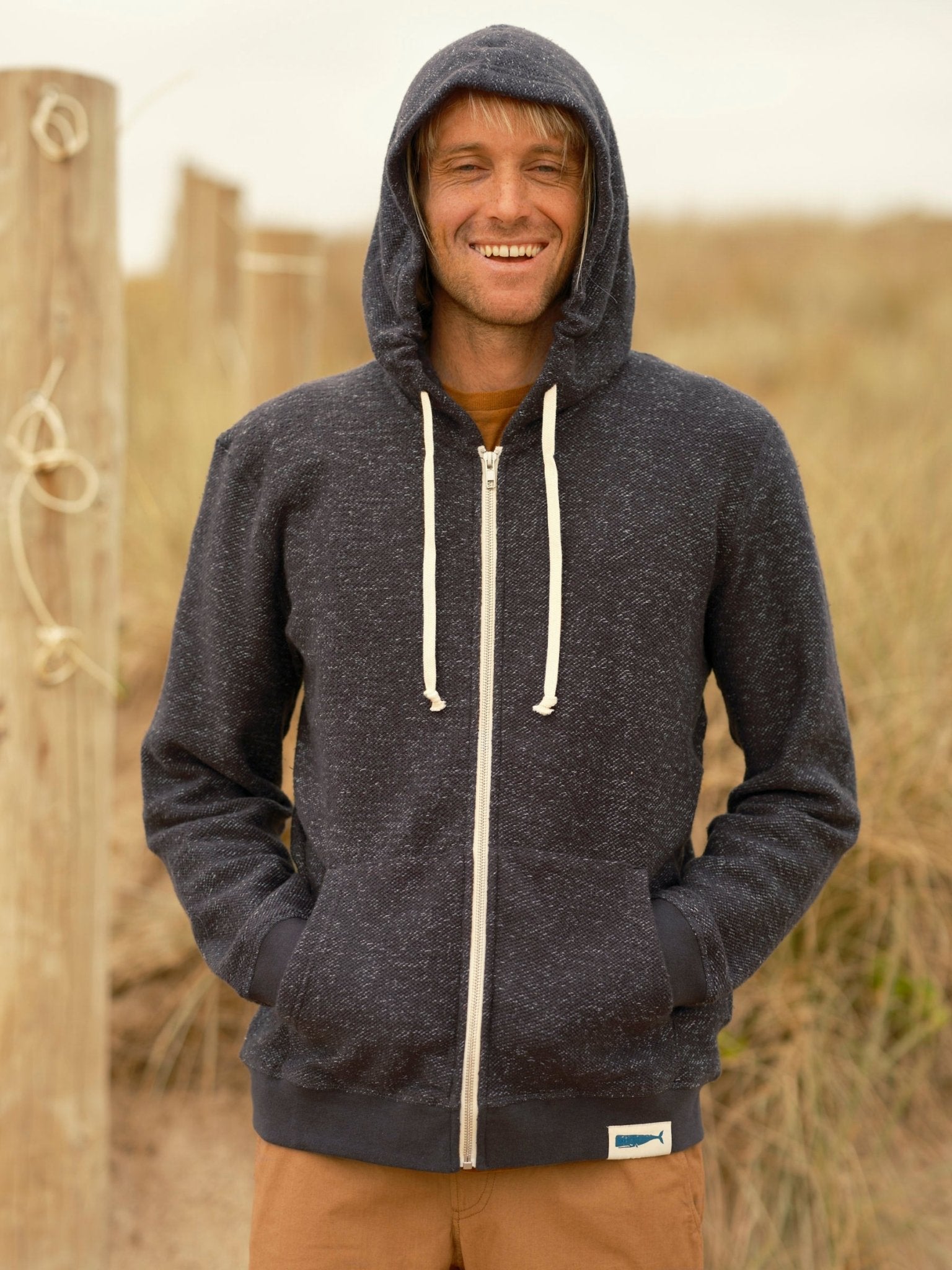 Mollusk Mollusk Whale Patch Zip Up - Men's French Terry Zip Hoodie - $88.00 at West Path 