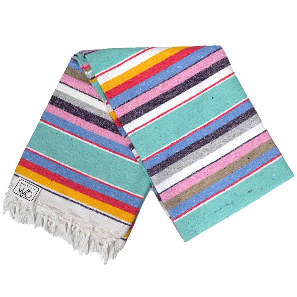 West Path 100% Cotton Serape Blanket - Mint Pastel - $37.99 at West Path 