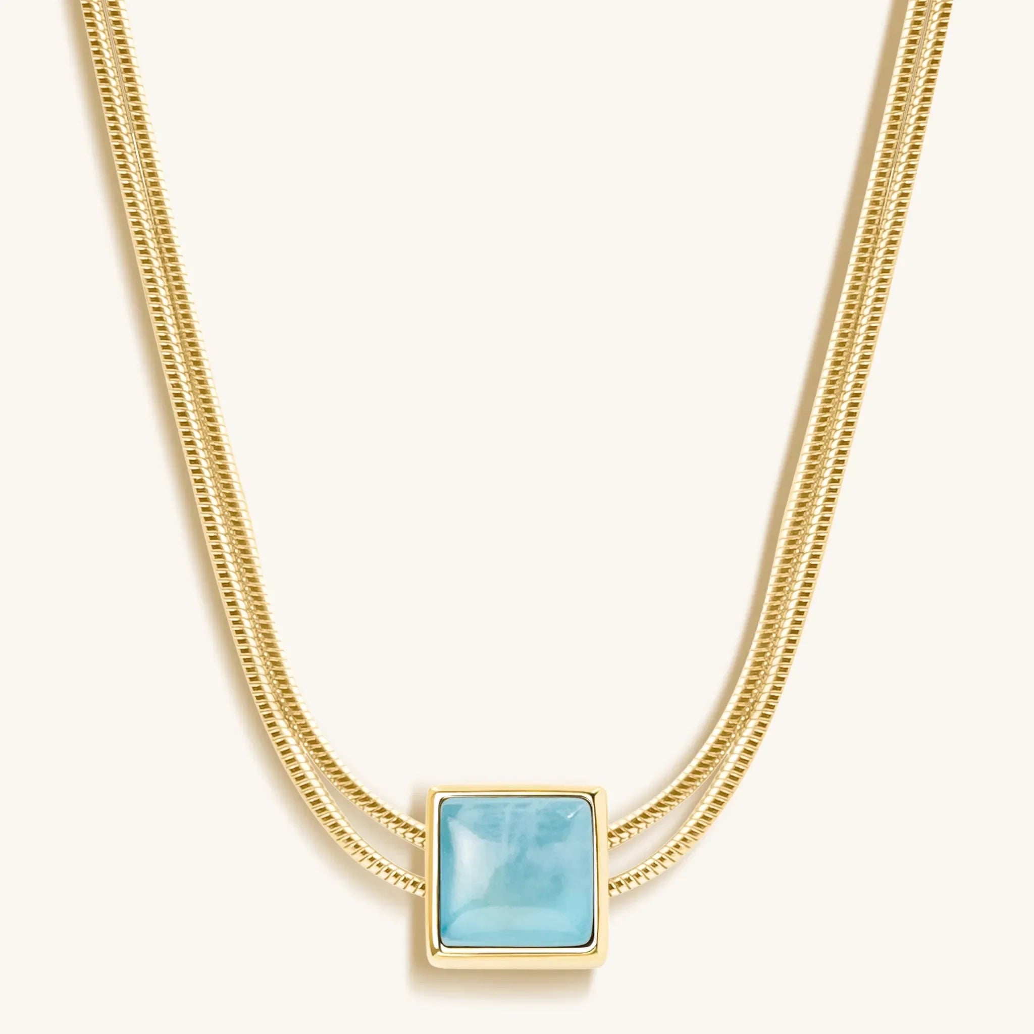Karma and Luck Nurture & Thrive Aquamarine Evil Eye March Birthstone Necklace - $149.00 at West Path 