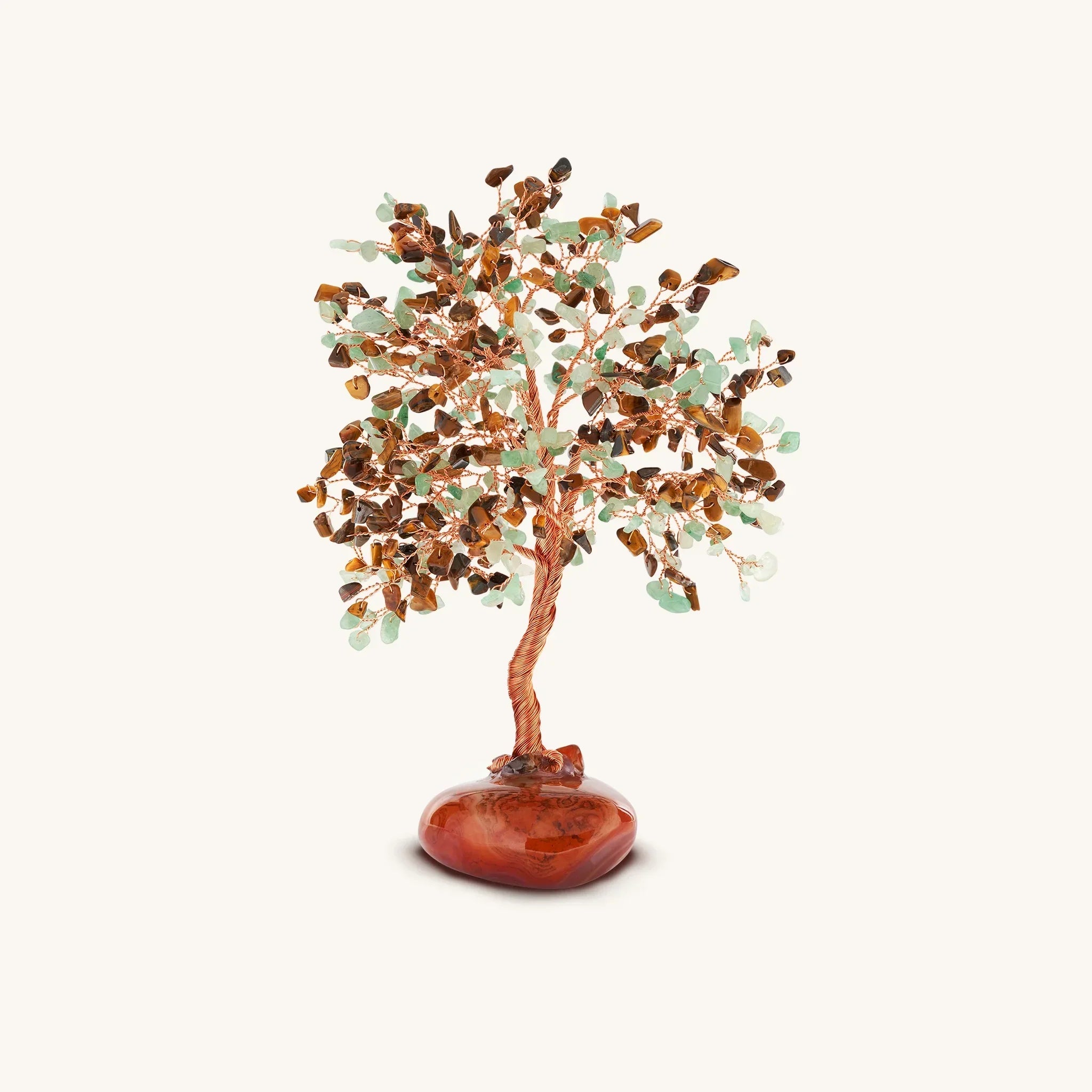 Karma and Luck Opulent Clarity Aquamarine, Jade, and Tiger's Eye Tree of Life - $239.00 at West Path 