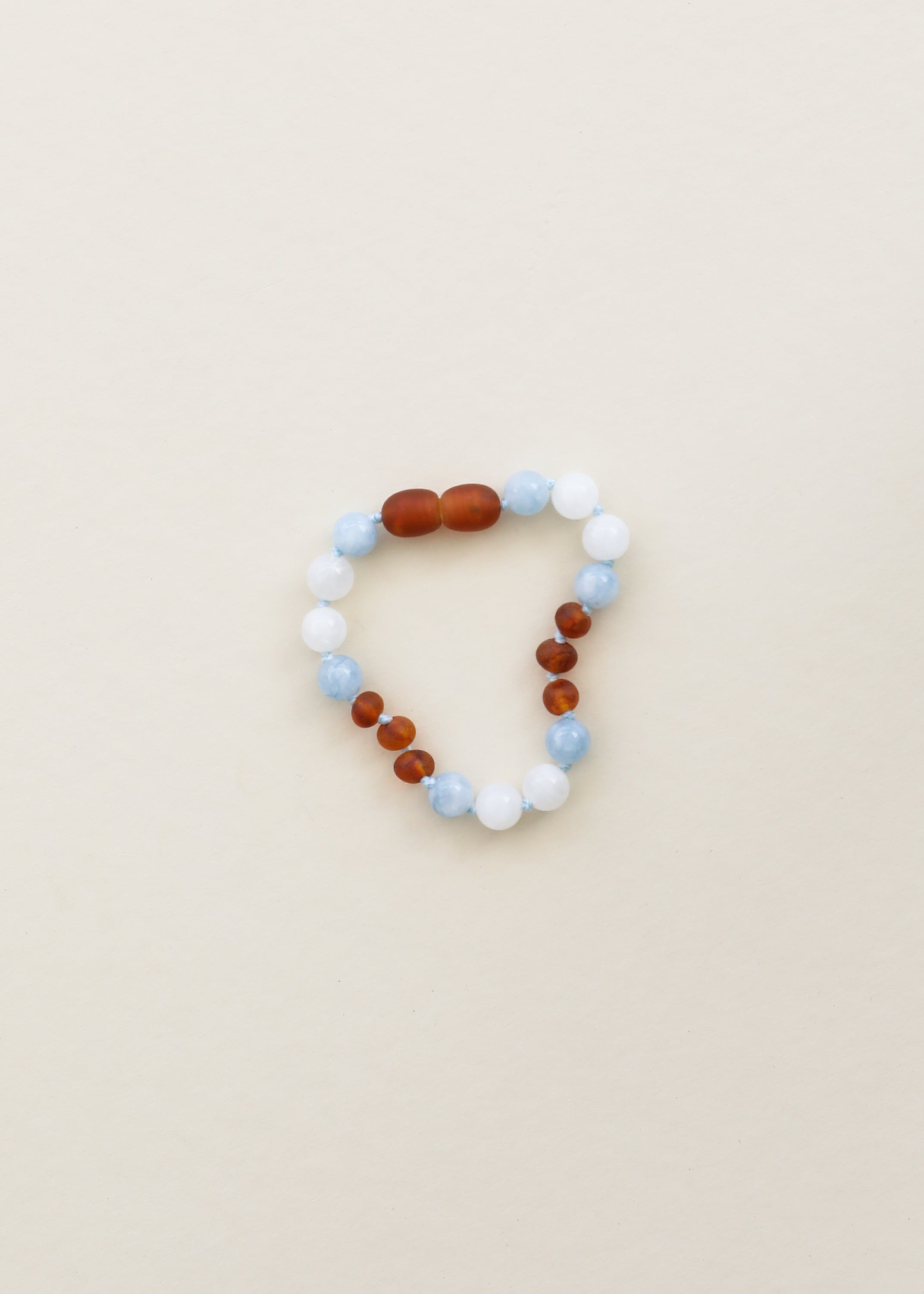 Raw Cognac Amber + Moonstone + Aquamarine Gemstone || Anklet or Bracelet