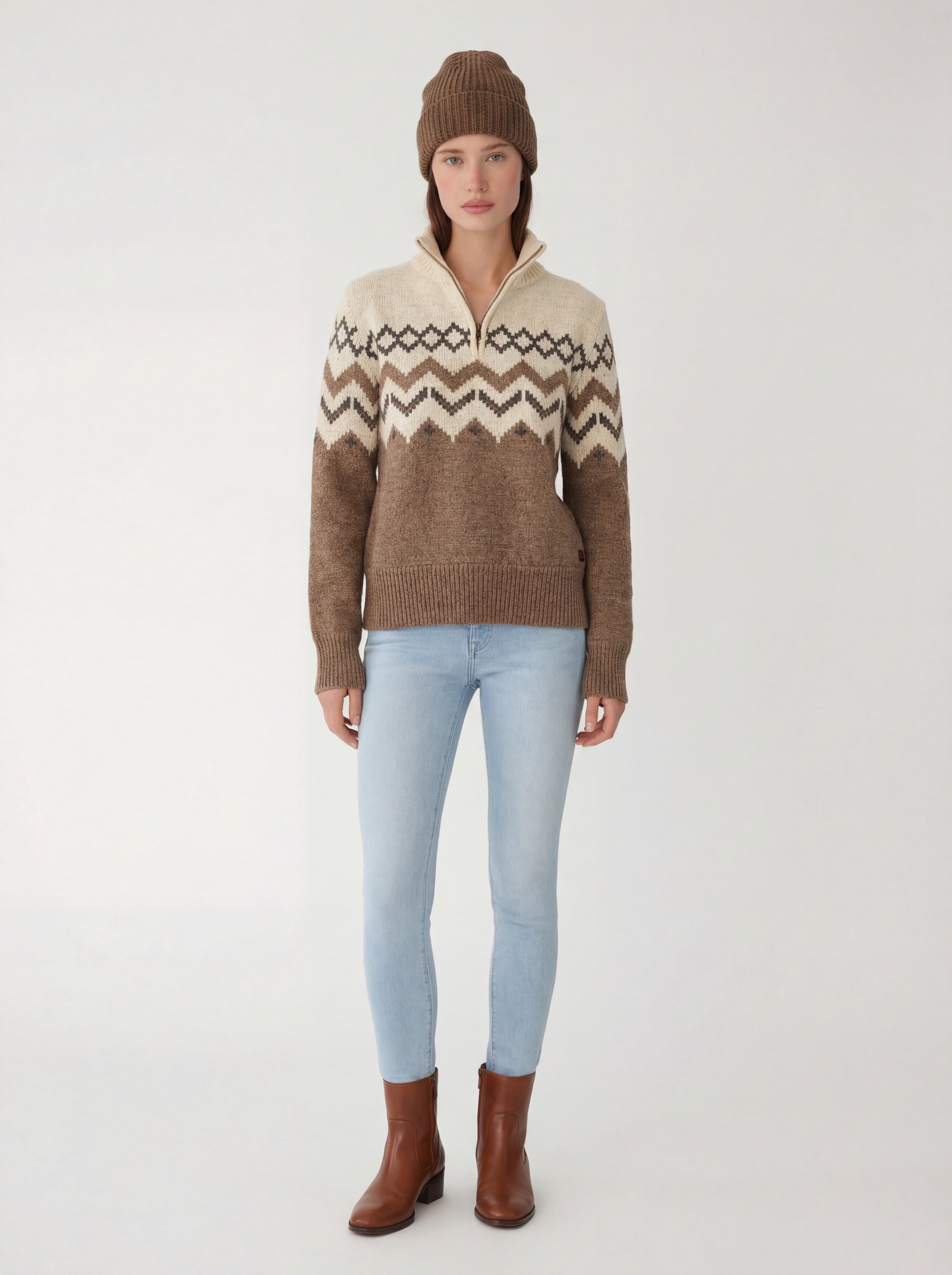 Adirondack Field Skyward Alpaca/Wool Sweater (Ivory) - $352.00 at West Path 