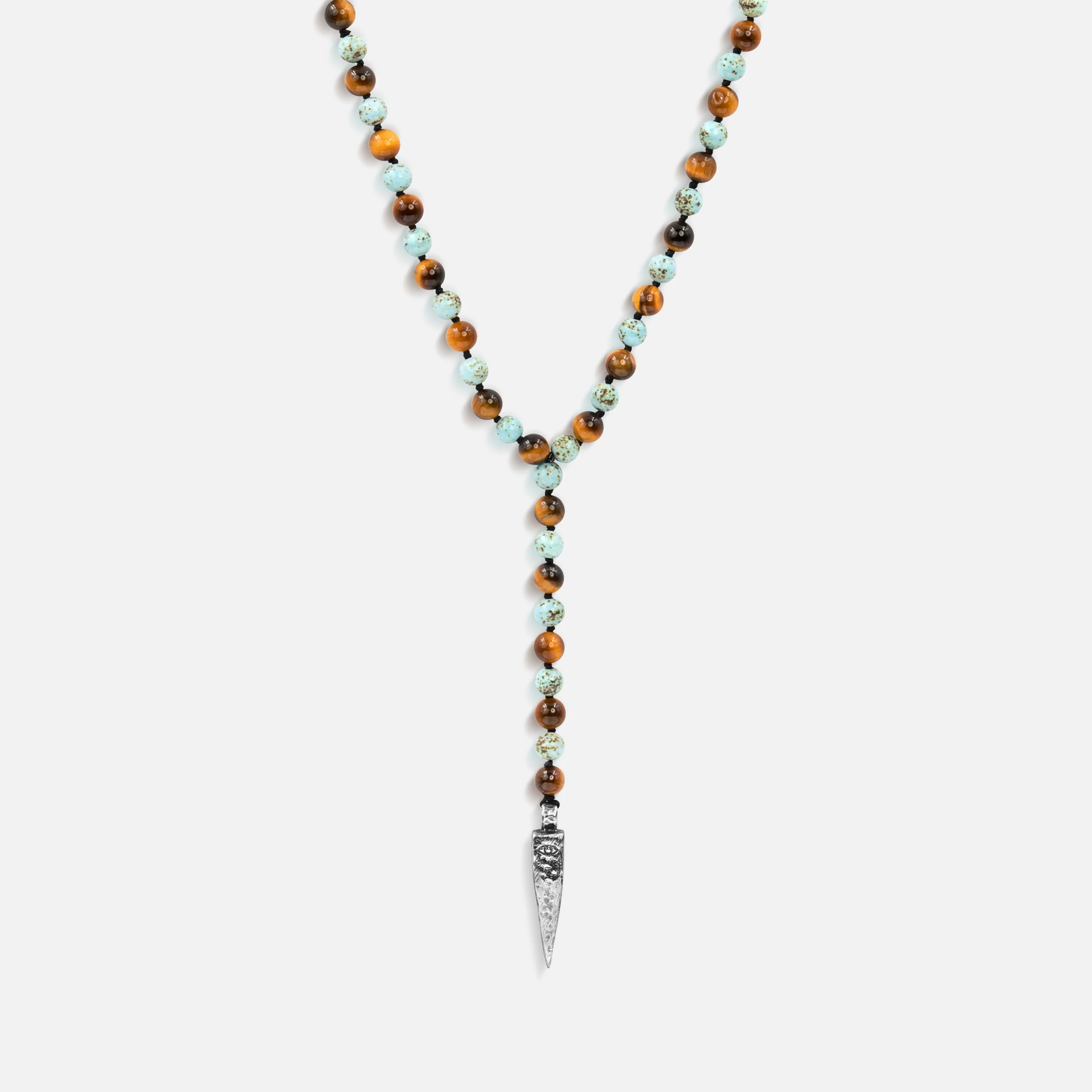 Karma and Luck Sublime Tranquility 4 Symbol Tiger's Eye Turquoise Necklace - $139.00 at West Path 