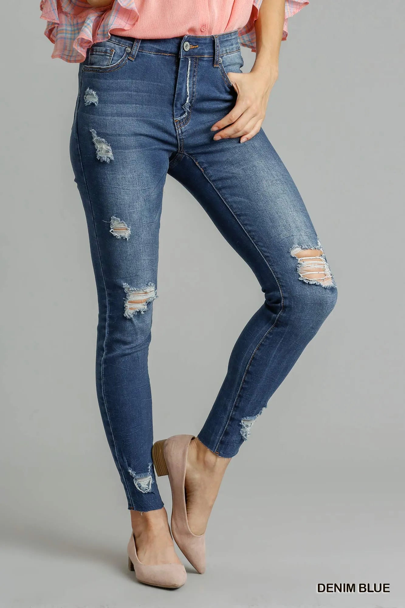 MPL Umgee Distressed Skinny Jeans with Pockets - $45.00 at West Path 