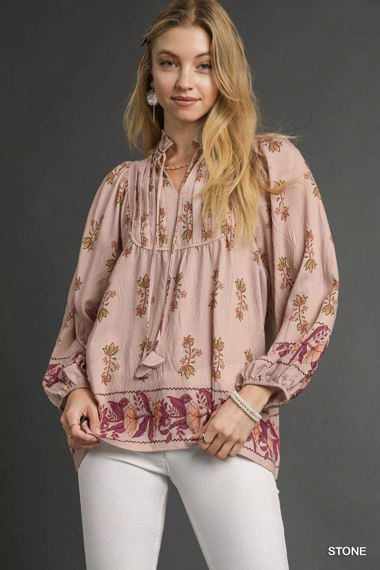 MPL Umgee Floral Boho Peasant Blouse - $69.00 at West Path 