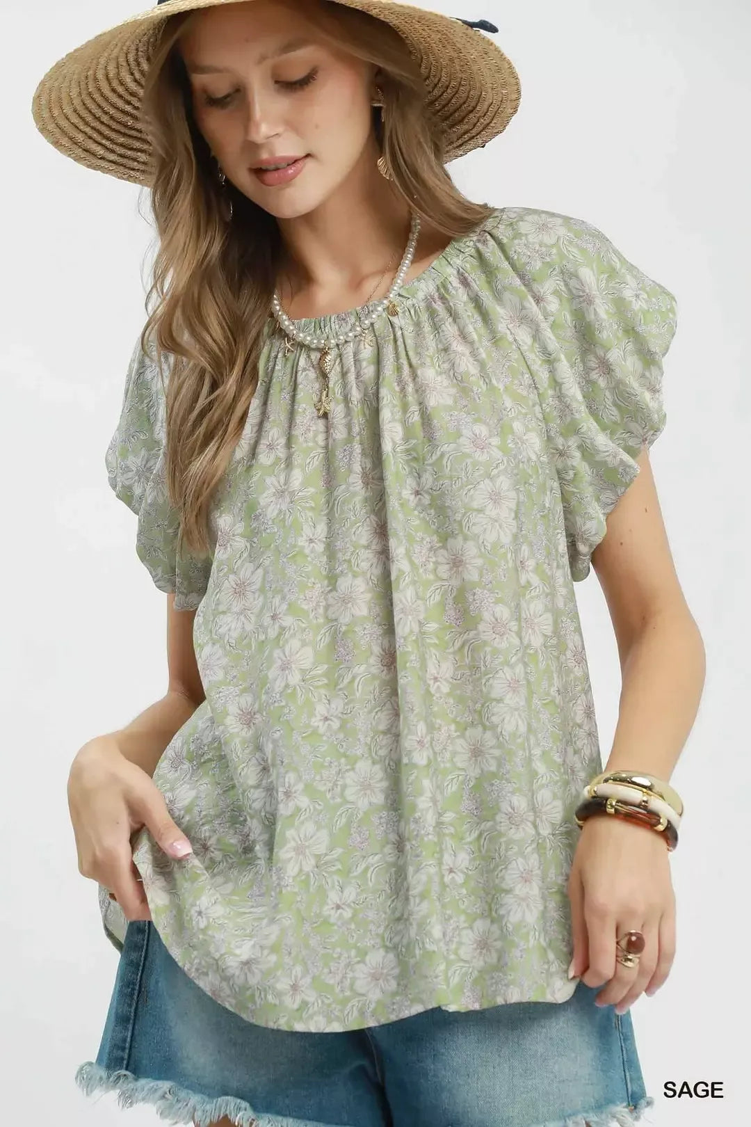MPL Umgee Floral Puff Sleeve Blouse - $53.00 at West Path 