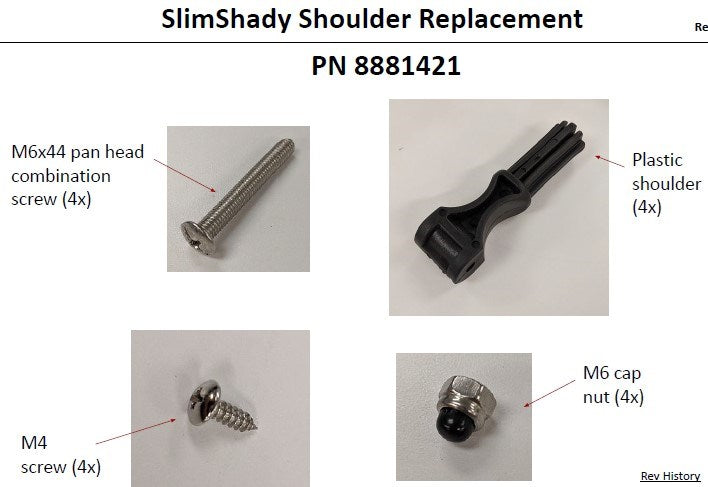 Yakima RPL,PLASTIC SHOULDERS AND HARDWARE,4PK - $40.00 at Yakima 